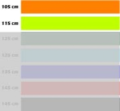 Parcours orange et vert clair destinés aux enfants dont la taille est comprise entre 1m15 et 1m25.